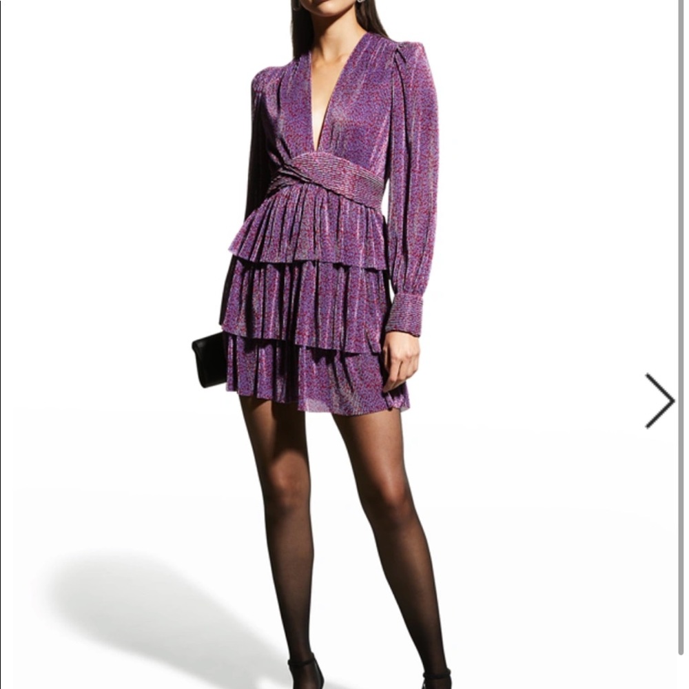 SABINA MUSAYEV NWT Winnie Tiered Mini Dress in garnet (purple)